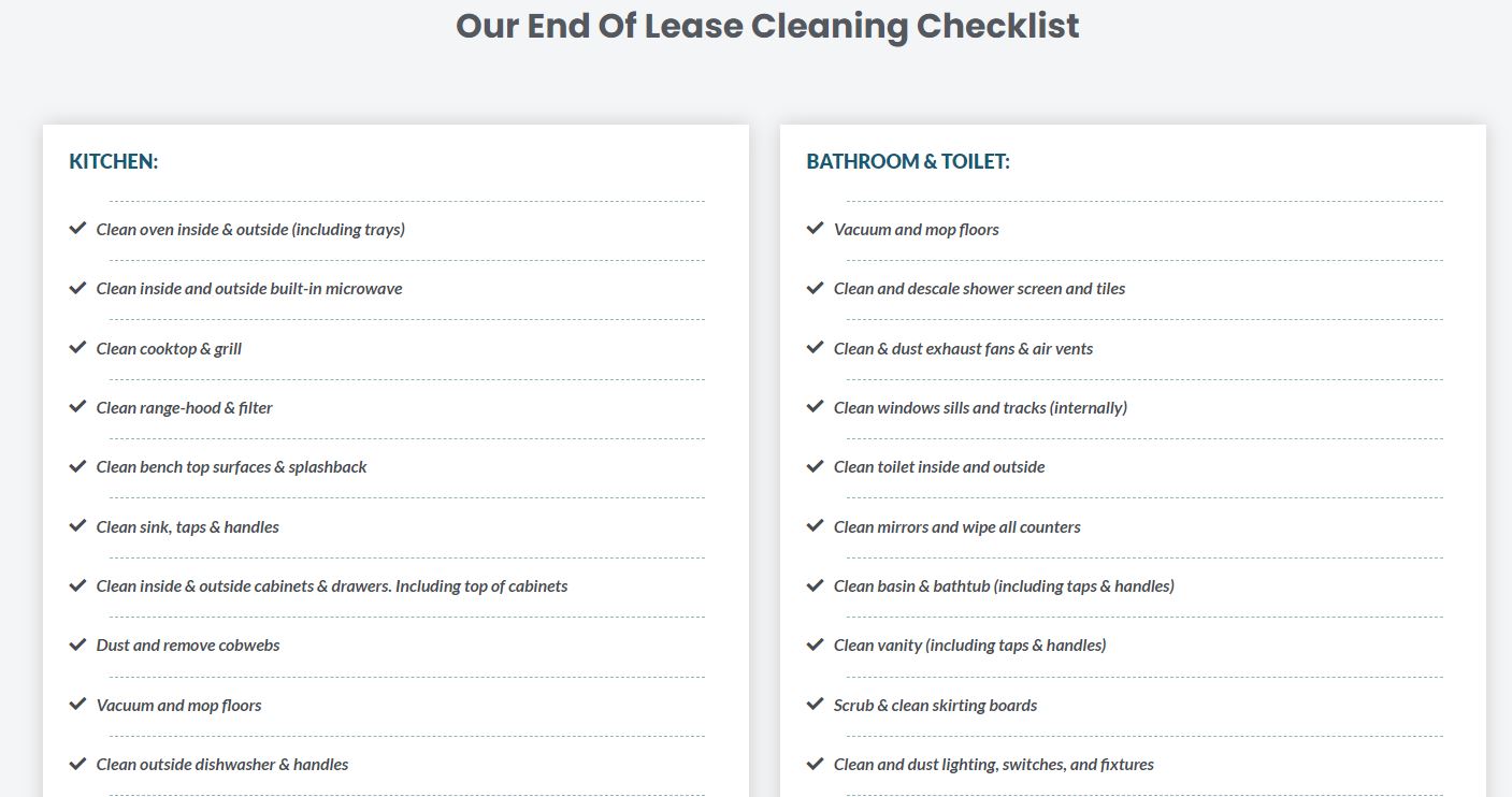 End Of Lease Cleaning Checklist (By Bond Cleaning Experts)