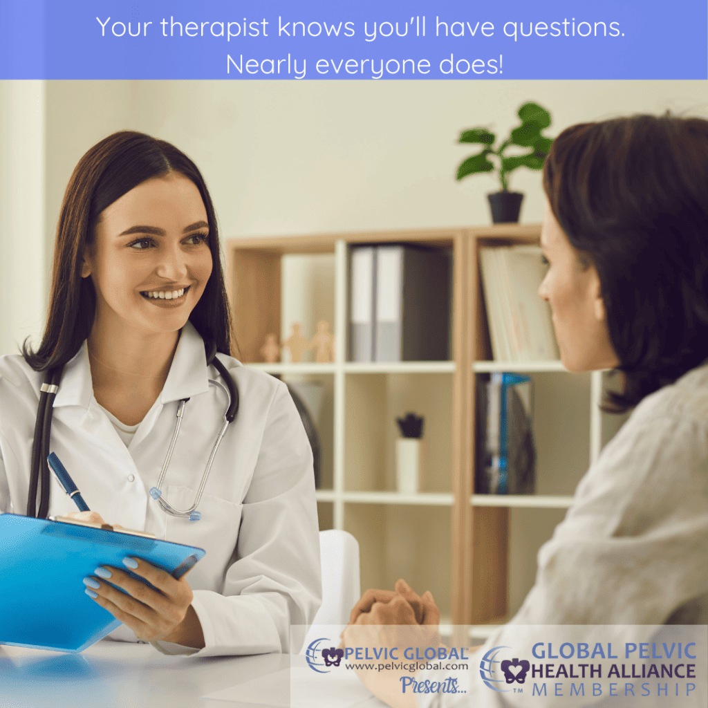Female clinician interviewing a patient