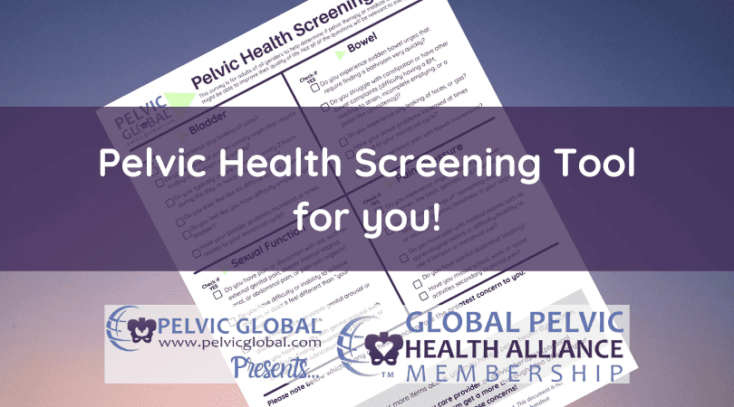 Pelvic Health Screening Tool for YOU
